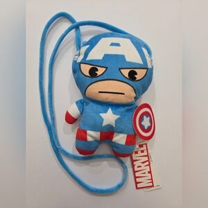 Marvel Captain America Plush Shoulder Bag, Miniso, Like New With Tags